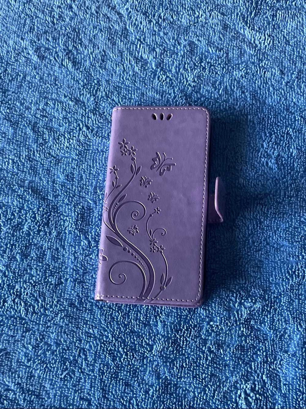 Purple Floral Wallet Phone Case - Unbranded